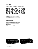 Sony STR-AV550 - Owners Manual 